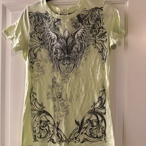 Graphic Print Light Green Women's Tee